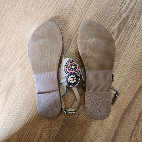 UNIONBAY Beaded Thong Sandals with Ankle Strap Multicolor Size 6.5 - Picture 6 of 7